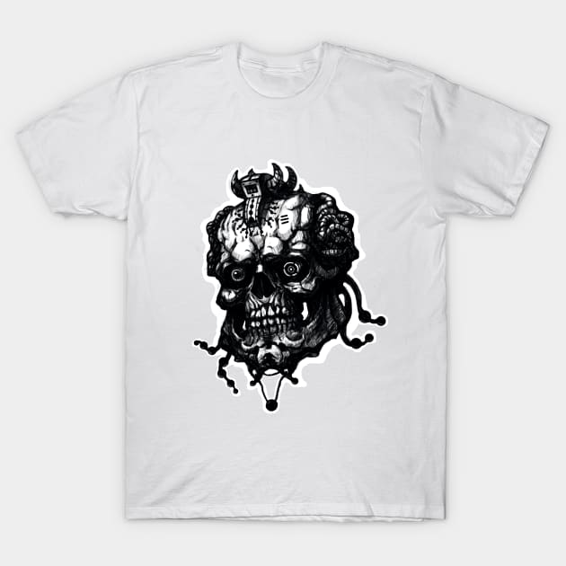 cyberpunk skull T-Shirt by AlexKstov